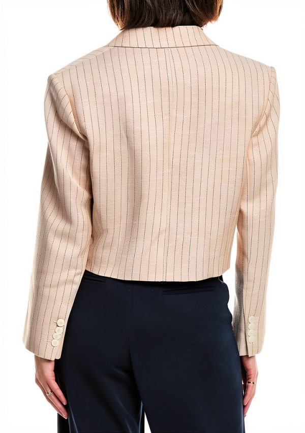 Parisian Suit Blazer Beige Notched Lapel Womens Fashion-1