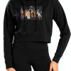 Popfunk Womens Cropped Hoodie Cotton Blend Stretch Fit-0
