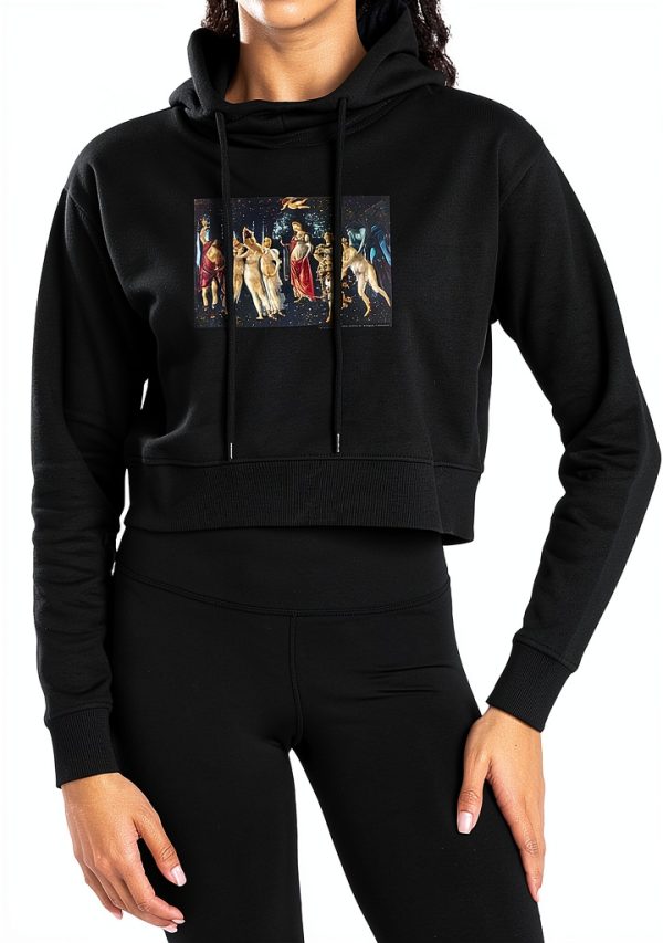 Popfunk Womens Cropped Hoodie Cotton Blend Stretch Fit-0