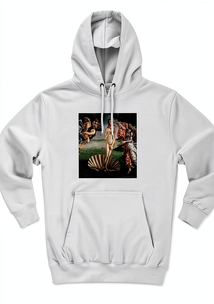 Woman wearing 3dRose hoodie in a casual outdoor setting