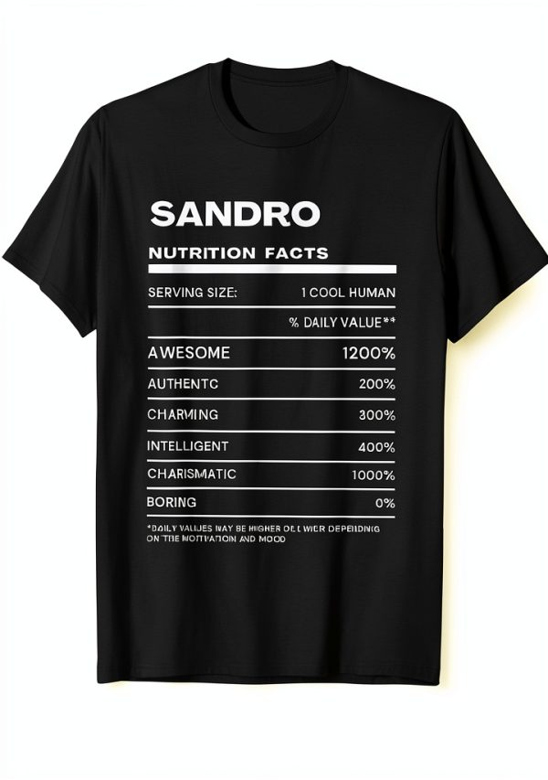 Sandro Nutrition Mens T Shirt Lightweight Classic Fit-0