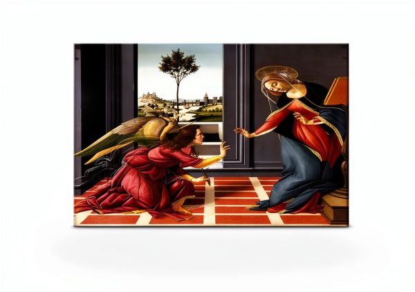 LIFENG Botticelli Annunciation Canvas Wall Art Framed Print-0