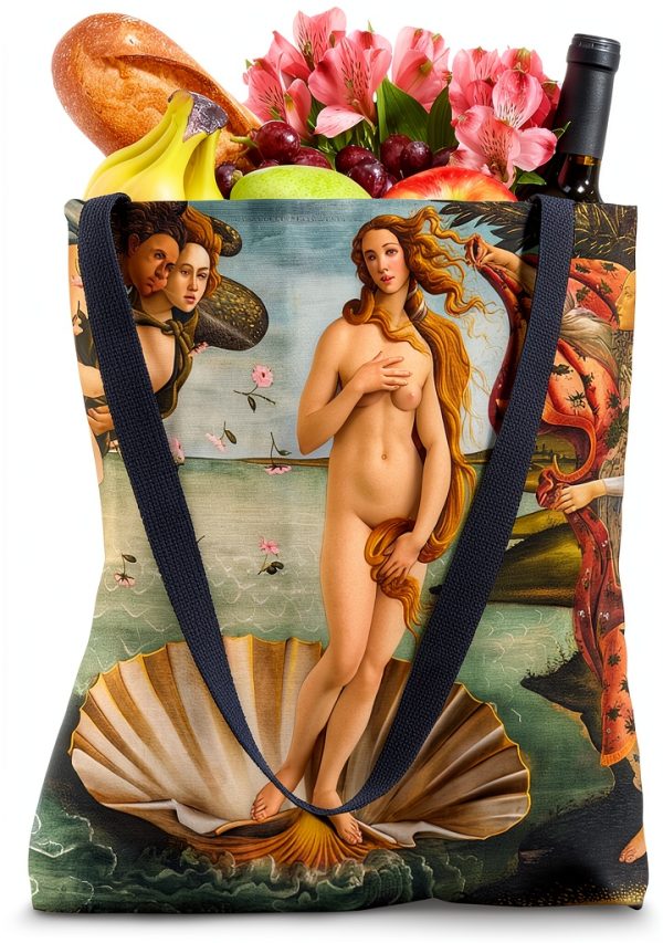Venus Tote Bag Merch Template Renaissance Art Lightweight-3