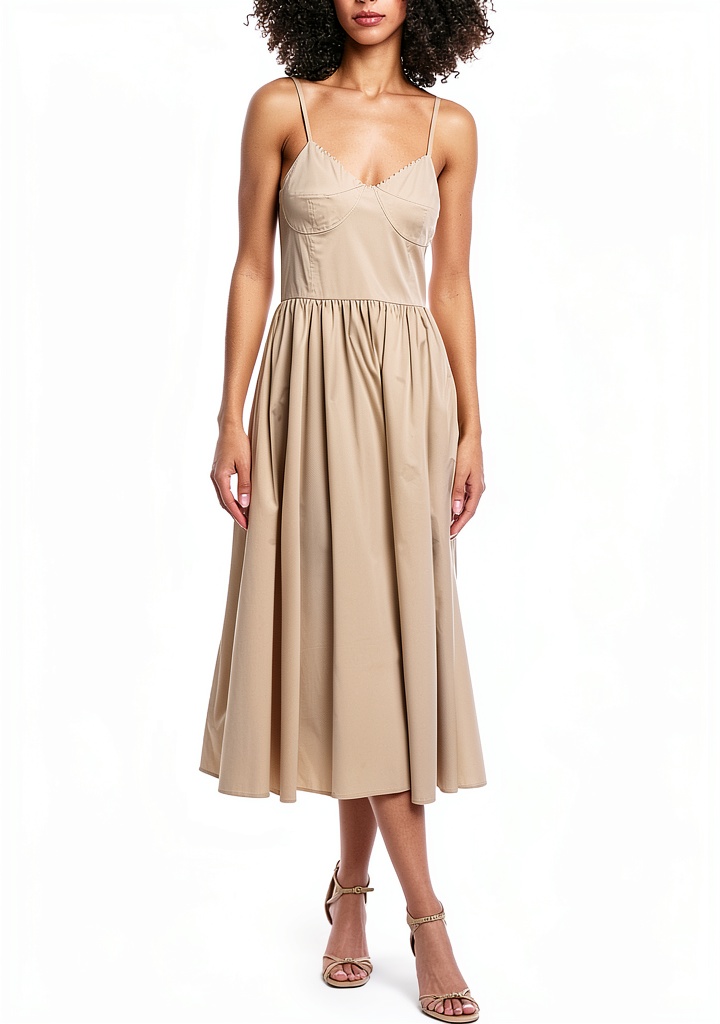 'Sandro womens mid calf dress worn in a casual setting'