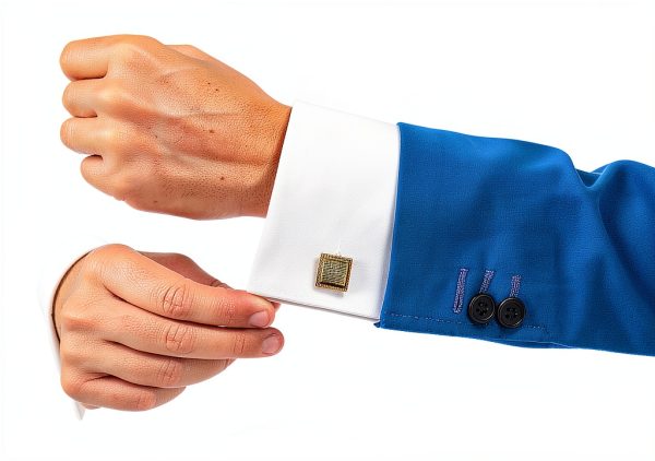 OTAA Mens Cufflinks Set Rhodium Sterling Elegant Design-7