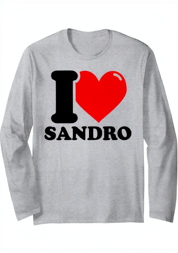 I Heart Sandro Design Funny Fist Name T Shirt Unisex Adult-0