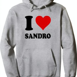I Love Sandro Red Heart T Shirt Unisex Adult Classic Fit-0