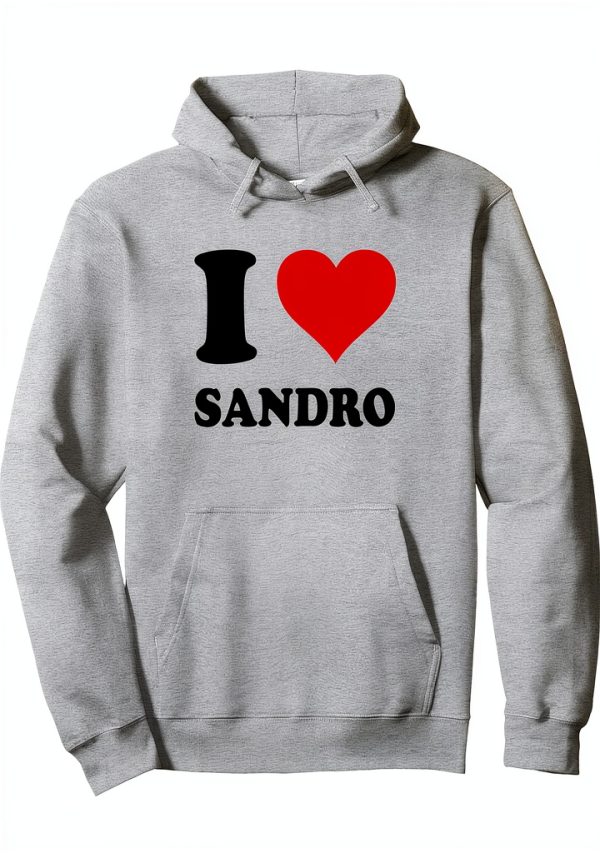I Love Sandro Red Heart T Shirt Unisex Adult Classic Fit-0