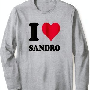 I Love Sandro Red Heart Lightweight Unisex Adult T Shirt-0