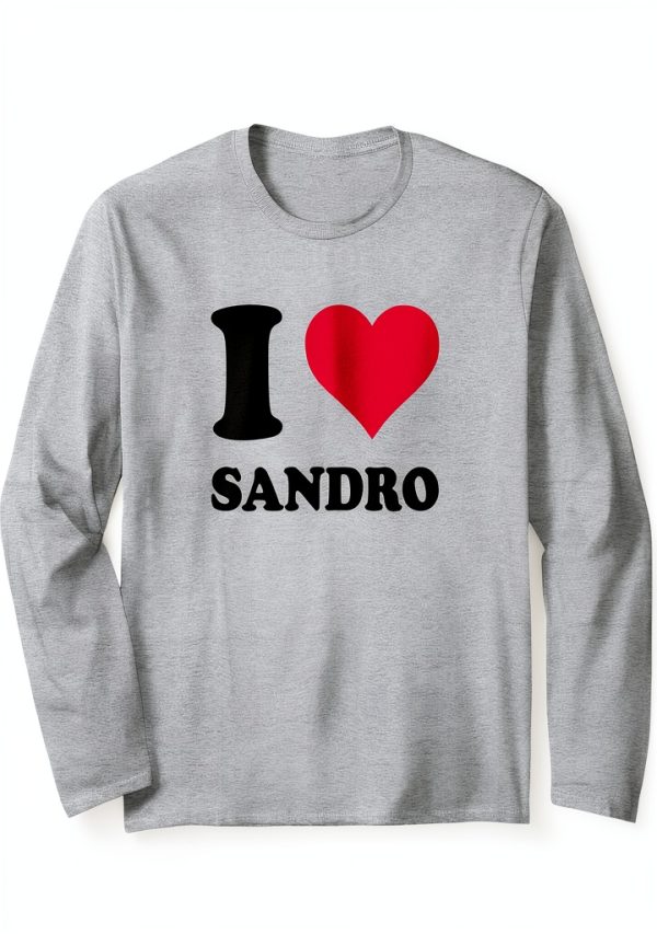 I Love Sandro Red Heart Lightweight Unisex Adult T Shirt-0