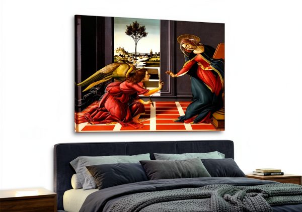 LIFENG Botticelli Annunciation Canvas Wall Art Framed Print-1
