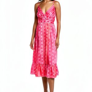 Parisian Woven Midi Dress Wrap Front Adjustable Straps-0