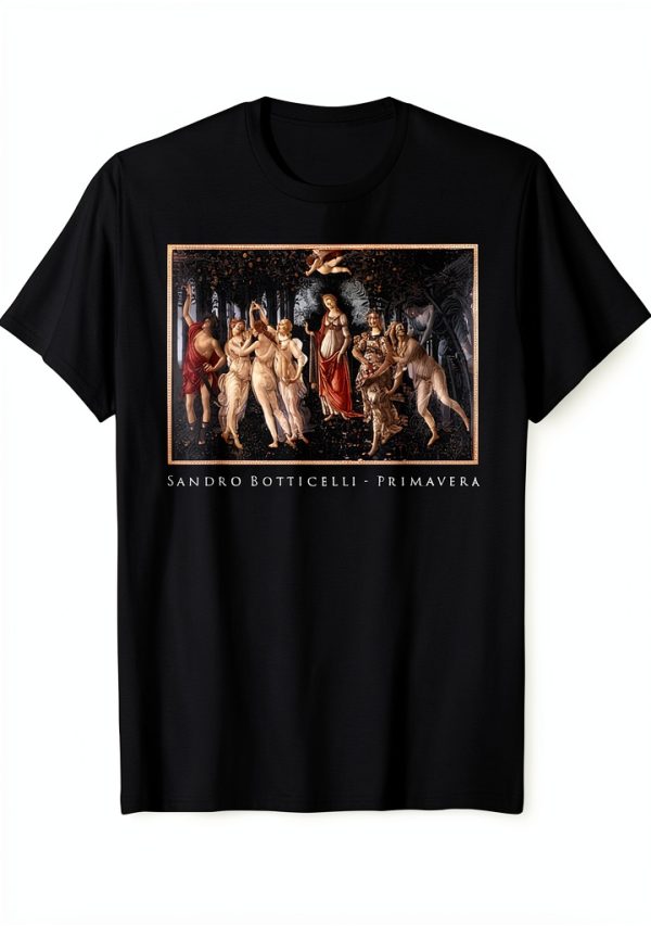 NattWorld Botticelli Art T-Shirt Lightweight Mens Fashion-0