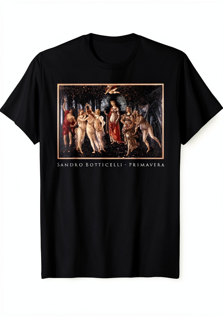 NattWorld Botticelli Art T-Shirt displayed on a mannequin