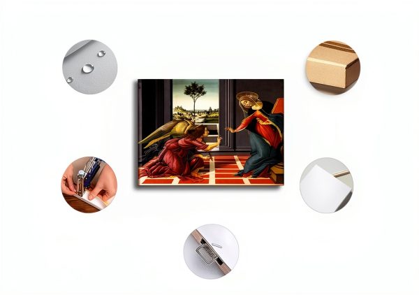 LIFENG Botticelli Annunciation Canvas Wall Art Framed Print-7