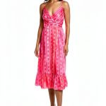 Woven Midi Dress Parisian Brand Wrap Front Adjustable Straps-0