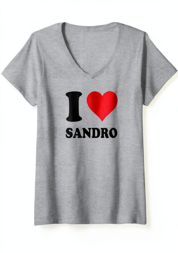Love Stories I Heart Sandro Womens Red Heart Lightweight Tee-0