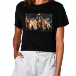Sandro Botticelli Womens Crop Top Cotton Graphic Tee-0