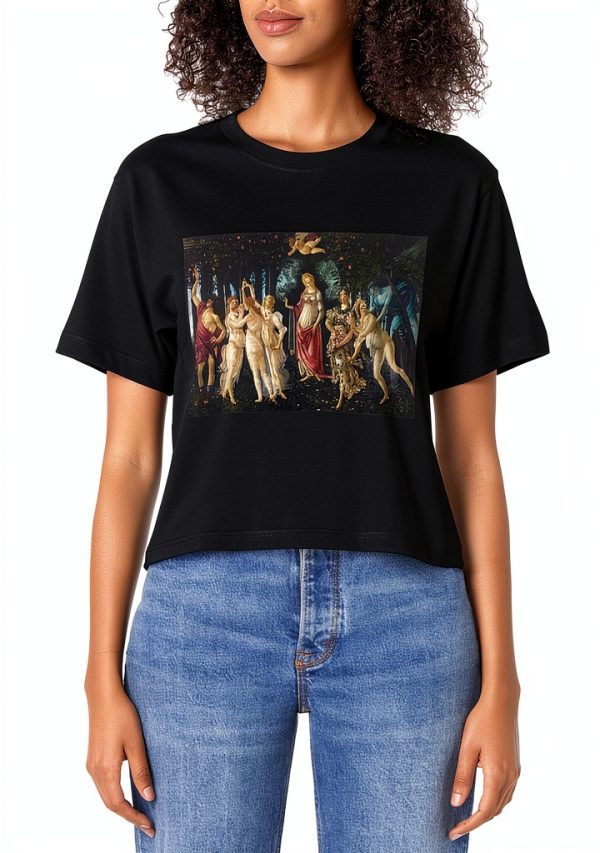 Primavera Art T-Shirt Sandro Botticelli Cropped Boxy Fit-0