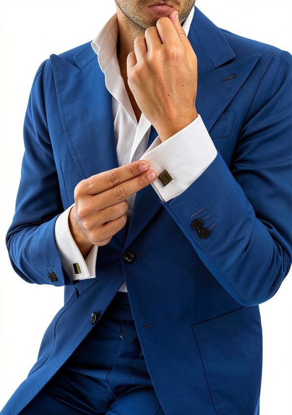 OTAA Mens Cufflinks Set Rhodium Sterling Elegant Design-3