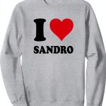 I Love Sandro Red Heart Unisex Adult Tshirt Classic Fit-0
