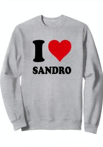 I Love Sandro Red Heart Unisex Adult Tshirt Classic Fit-0