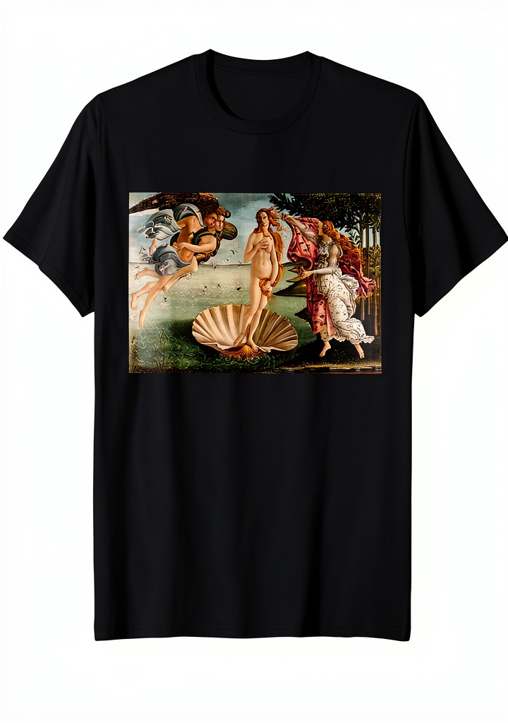 Birth of Venus T-Shirt front view showing detailed artwork