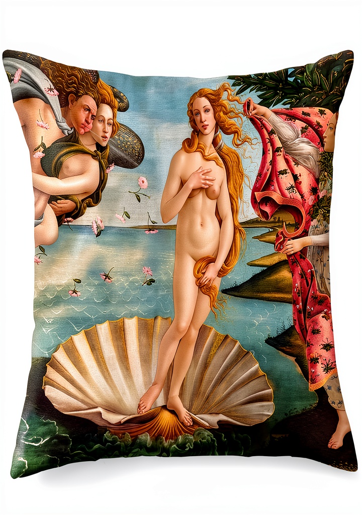 The Birth of Venus Art Throw Pillow 18x18