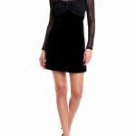 Luna Women's Rhinestone Illusion Sweetheart Dress Above Knee Sleeve-0