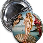 Generic Renaissance Art Pin Badge - Botticelli Birth of Venus 1.5in-0