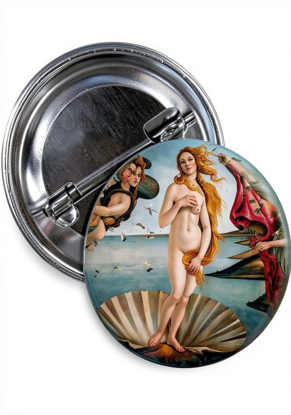 Generic Renaissance Art Pin Badge - Botticelli Birth of Venus 1.5in-0