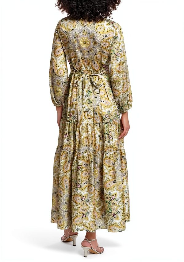 Woven Midi Dress by Parisian Ecru Vert SFPRO03701 Women's Tiered Dress-1